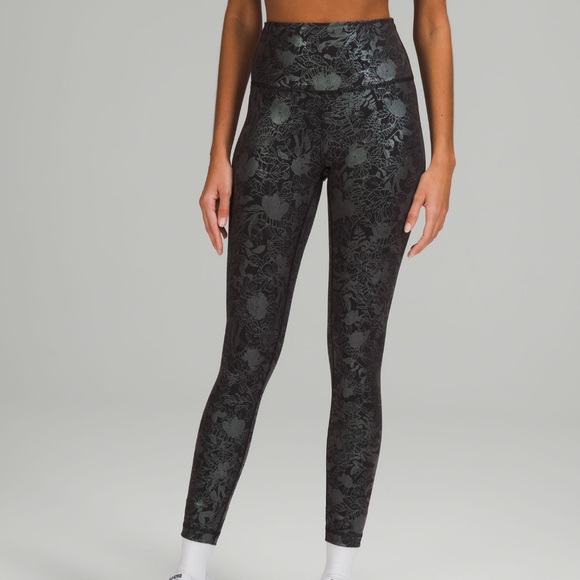 lululemon athletica Pants - Lululemon// NWOT Wunder Under Logo Flourish Black Iridescent Foil